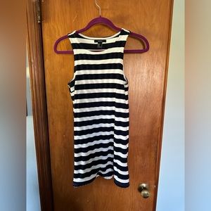 Forever 21 dress size S navy blue and white striped mini nautical